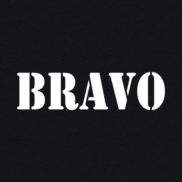 Bravo in white font, military style by Ghostmooner